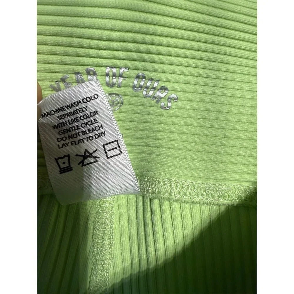 Year of Ours Women's High-Waist Biker Volley Shorts Pistachio Green Size M